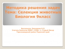 Методы решения задач. Селекция животных