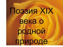 Презентация Поэзия 19 века о родной природе