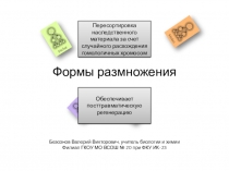 Презентация по биологии на тему Формы размножения (10 класс)