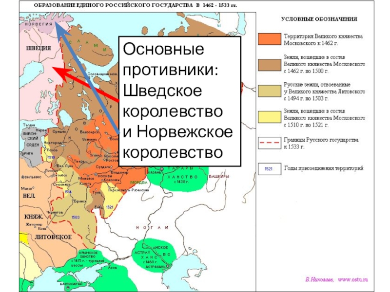 Образование единого российского государства 1462 1533 контурная карта