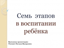 Презентация родительского собрания на тему Семь этапов в воспитании ребёнка  (1 класс)