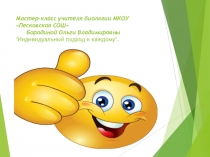 Презентация мастер-класса Индивидуальный подход к каждому.