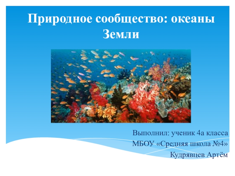 Презентация Презентация по окружающему миру Природные сообщества. Океаны