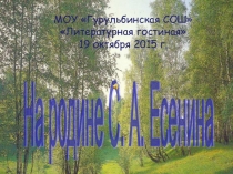 Презентация по литературе На Родине Сергея Александровича Есенина