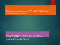 Презентация ученика 5 класса. А Погорельский Черная курица, или подземные жители