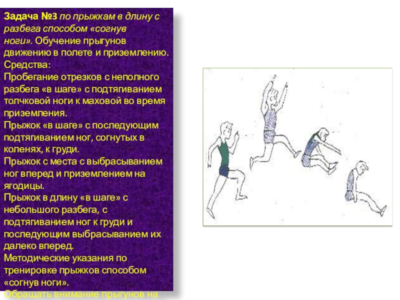 План конспект техника прыжка в длину способом согнув ноги