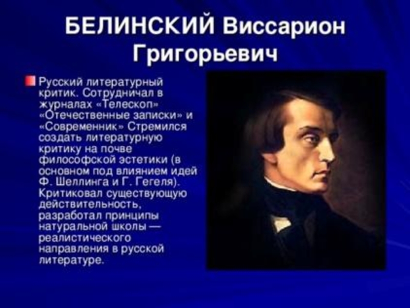 В г белинского поражало разнообразие картин