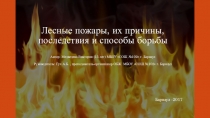 Презентация Лесные пожары, их причины, последствия и способы борьбы