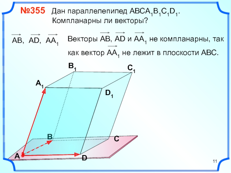 Компланарные векторы рисунок