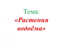 Презентация к уроку биологии по теме: Растения водоёма