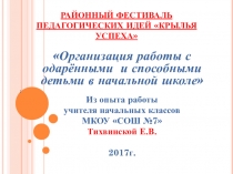 Презентация опыта работы по теме Организация работы с одарёнными детьми в начальной школе