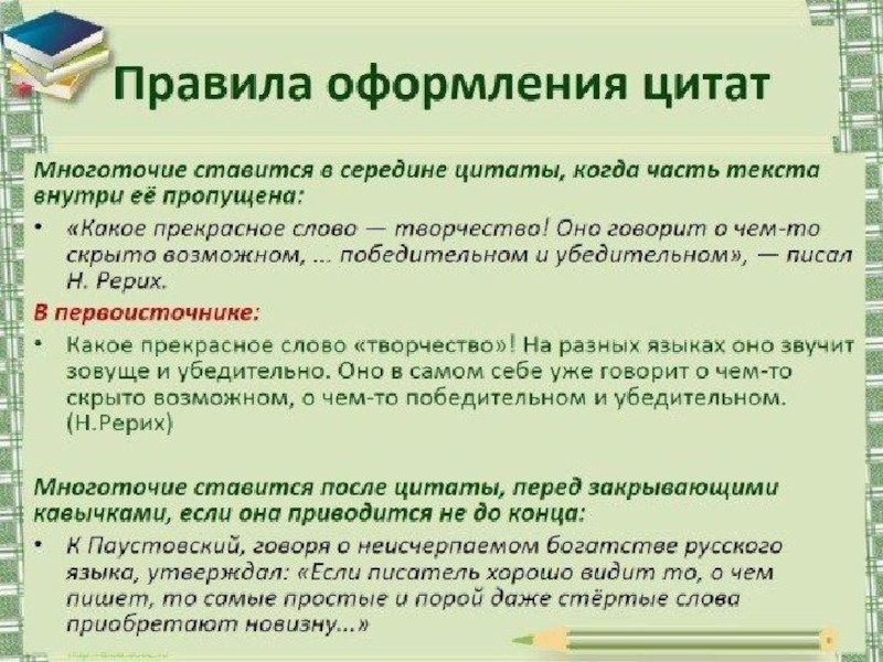 Способы цитирования презентация