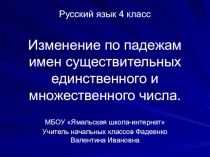 Презентация к уроку русского языка в 4 классе