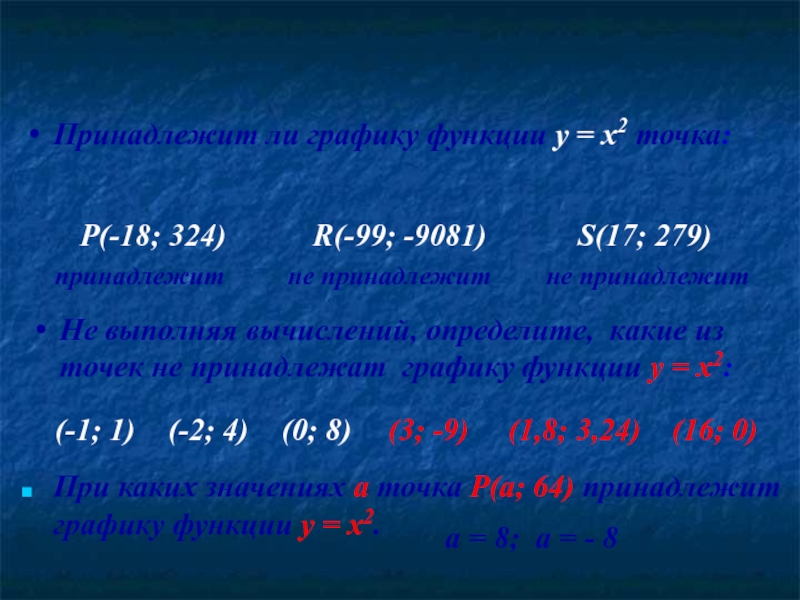 Принадлежит ли графику функции 2 7. Точка принадлежит графику. Принадлежит графику функции. Как понять какие точки принадлежат графику функции. Принадлежит или не принадлежит графику функции.