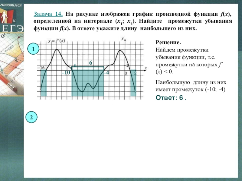 Укажите промежуток на котором функция убывает. Задачи на график производной. На рисунке изображен график производной. Промежутки убывания функции на графике. Промежутки убывания производной функции.