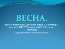 Урок по русскому языку на тему Весна