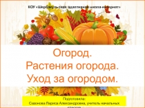 Презентация по миру природы и человека на тему Огород. Растения огорода. Уход за огородом (4 класс)