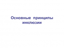 Основные принципы инклюзии