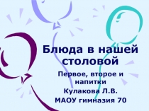 Презентация для классного часа Здоровое питание. Блюда в нашей столовой