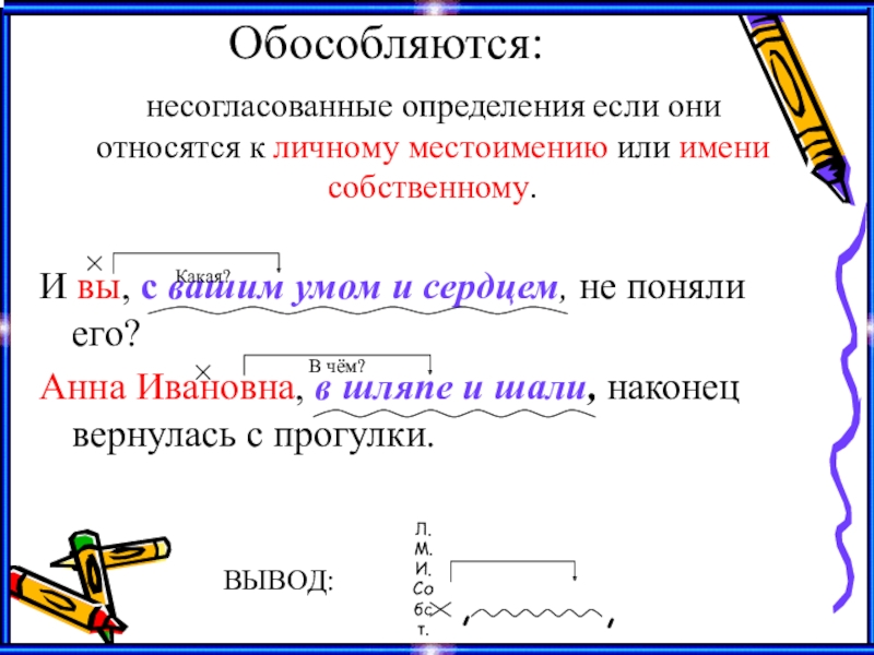 Обособленные определения 8 класс презентация