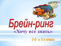 Презентация игры брейн-ринг Хочу все знать