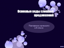 Презентация по русскому языку Основные виды сложных предложений