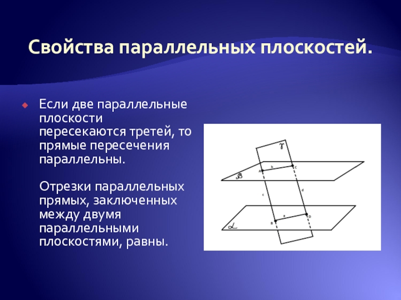 Отрезки между параллельными плоскостями