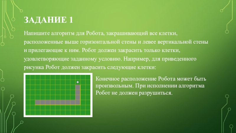 Выше располагаемых. Напишите для робота алгоритм закрашивающий все клетки расположенные. Написать для робота алгоритм закрашивающий все клетки. Составить алгоритм для закрашивания клеток роботом. Алгоритм для робота закрашивающего клетки.