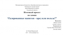 Презентация итогового проекта по химии Газированные напитки - вред или польза? Зайцева Сергея (руководитель Сергеева В.Н.)