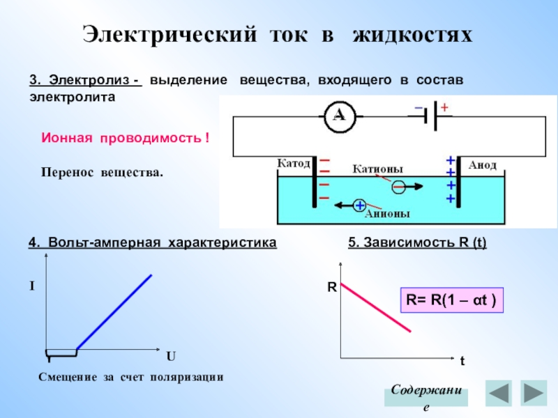 Электрический ток в жидкостях презентация 10 класс