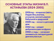 Презентация по творчеству В.А.Астафьева