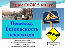 Презентация ОБЖ Пешеход. Безопасность пешеходов.
