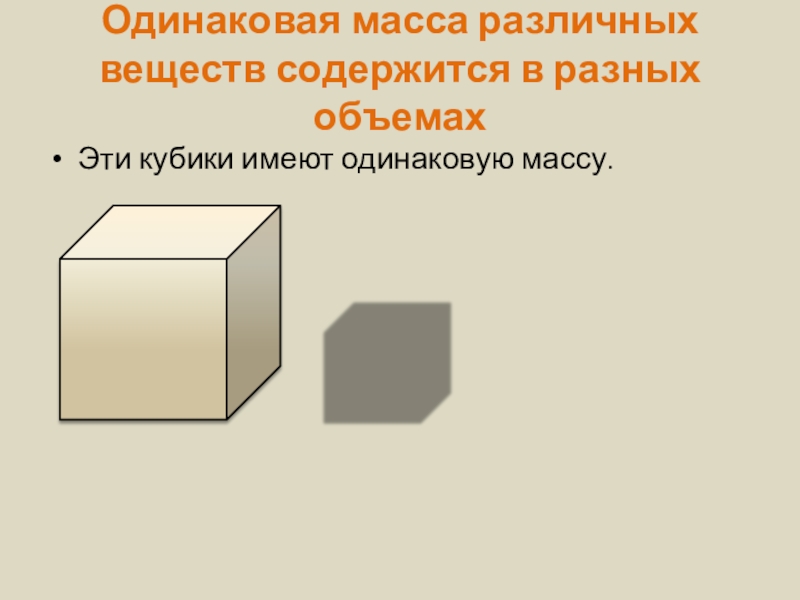 На рисунке изображены три тела разного объема и одинаковой массы каково соотношение между плотностью