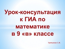 Урок-консультация к ГИА по математике