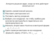 Алгоритм решения задач на действия нескольких сил