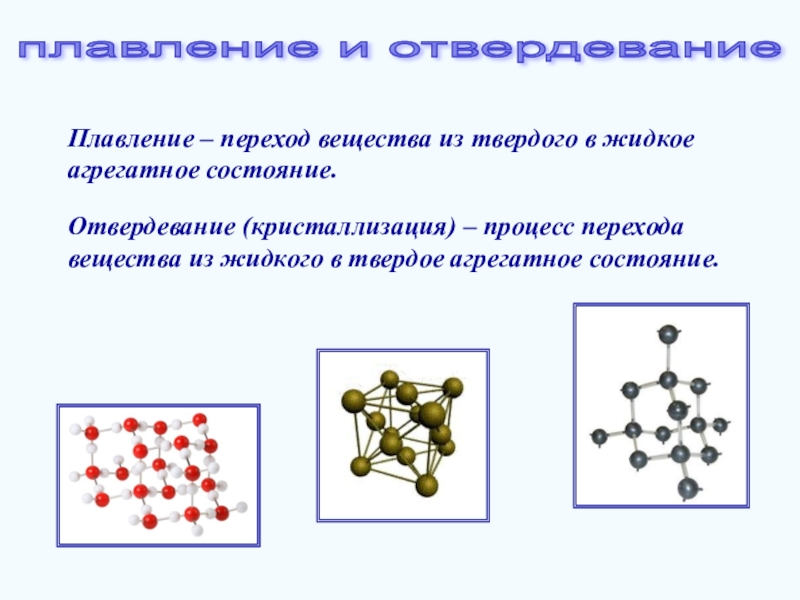 Процесс из твердого в жидкое. Плавление и кристаллизация веществ. Процесс кристаллизации физика. Плавление переход вещества. Агрегатные состояния вещества плавление.