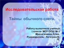 Детская исследовательская работа (презентация)