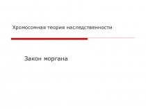 Презентация по биологии на тему:Хромосомная теория