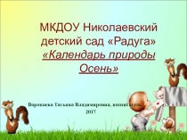 Презентация по познавательному развитию Календарь природы