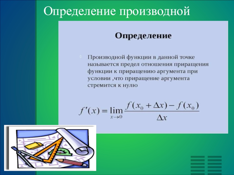 Определение производной презентация