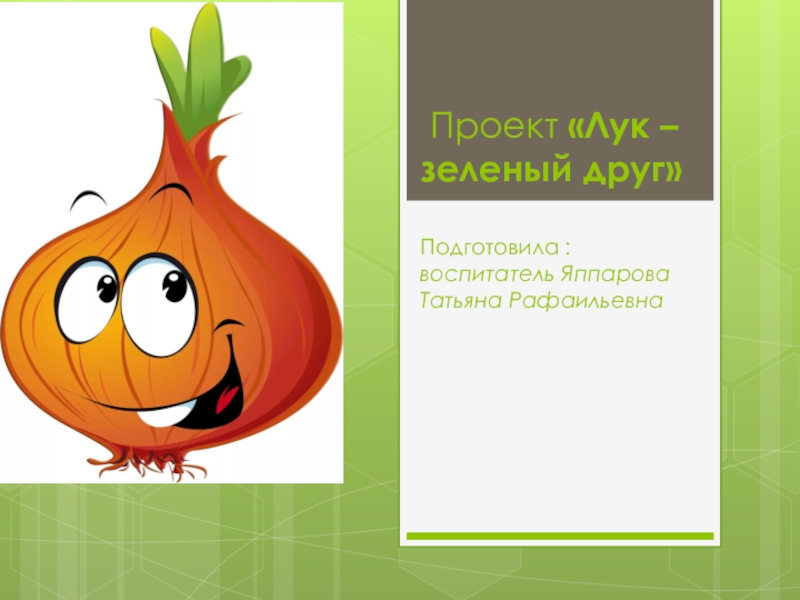 Проект лук наш друг