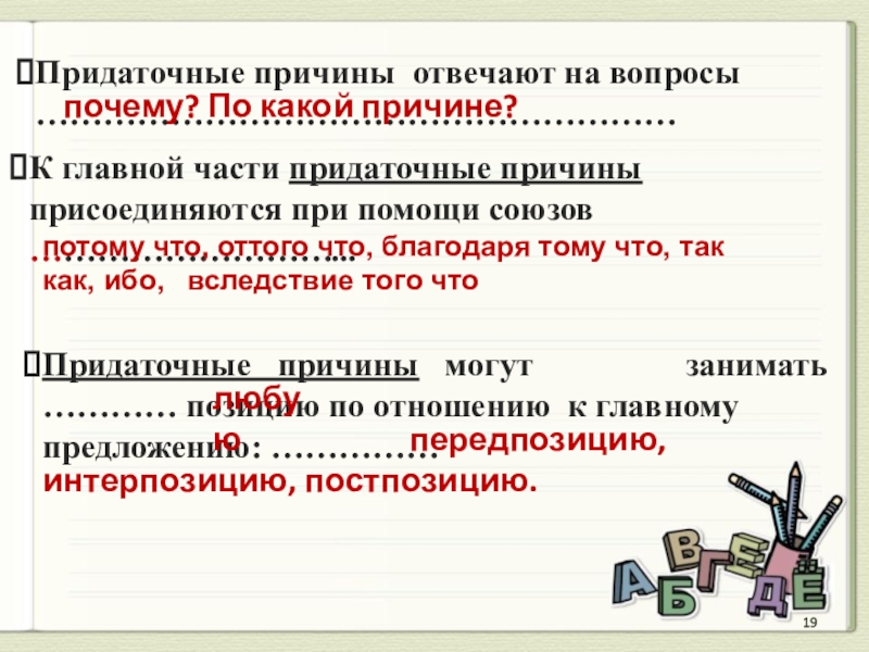 Презентация место придаточного по отношению к главному урок в 9 классе