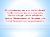 Презентация по биологии на тему Қанайналымның үлкен және кіші шеңберлері