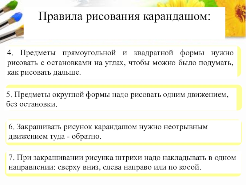 Правила рисования. Правила рисования кистью. Правила рисования карандашом. Основные правила рисунка.