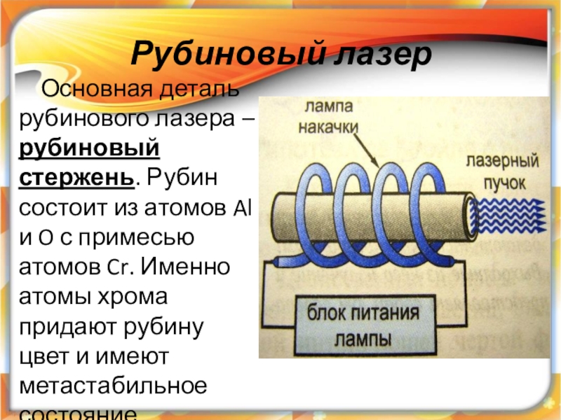 Лазеры физика 11 класс презентация