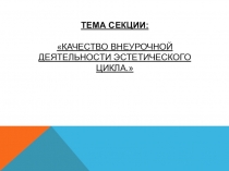 Презентация Качество внеурочной деятельности эстетического цикла