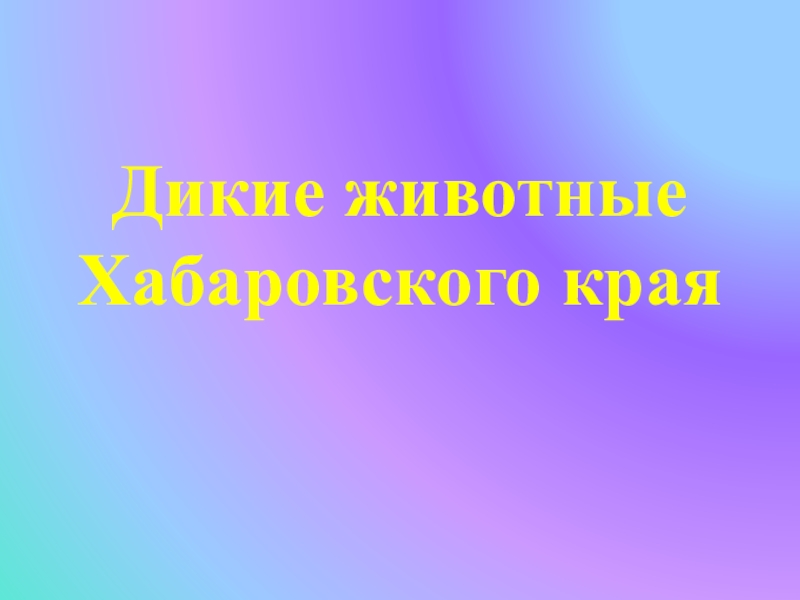 Презентация Презентация Животные Хабаровского края