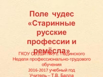 Презентация по сельскохозяйственному труду на тему Старинные русские профессии