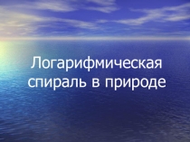 Презентация по математике Логарифмическая спираль в природе, 11 класс