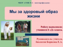 Социальный проект Мы за здоровый образ жизни (6 класс)